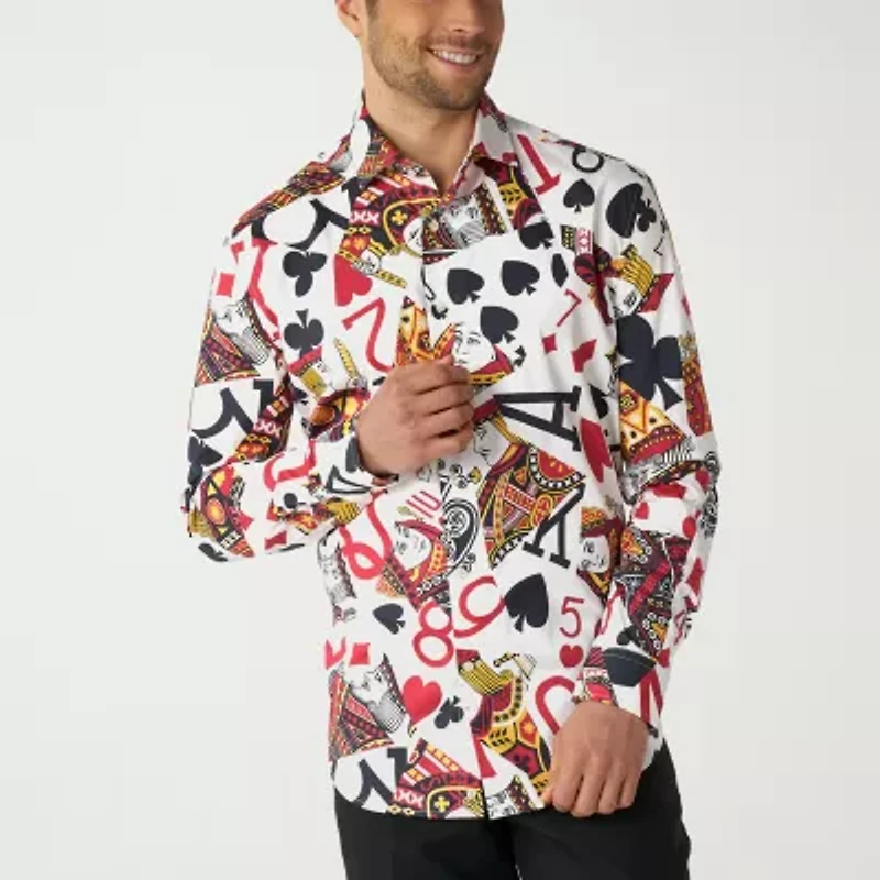 Opposuits King Of Clubs Mens Long Sleeve Dress Shirt