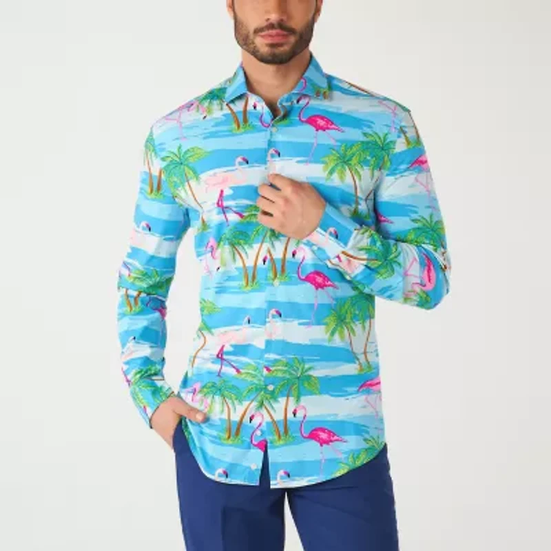 Opposuits Flamingo Mens Long Sleeve Dress Shirt