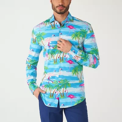 Opposuits Flamingo Mens Long Sleeve Dress Shirt