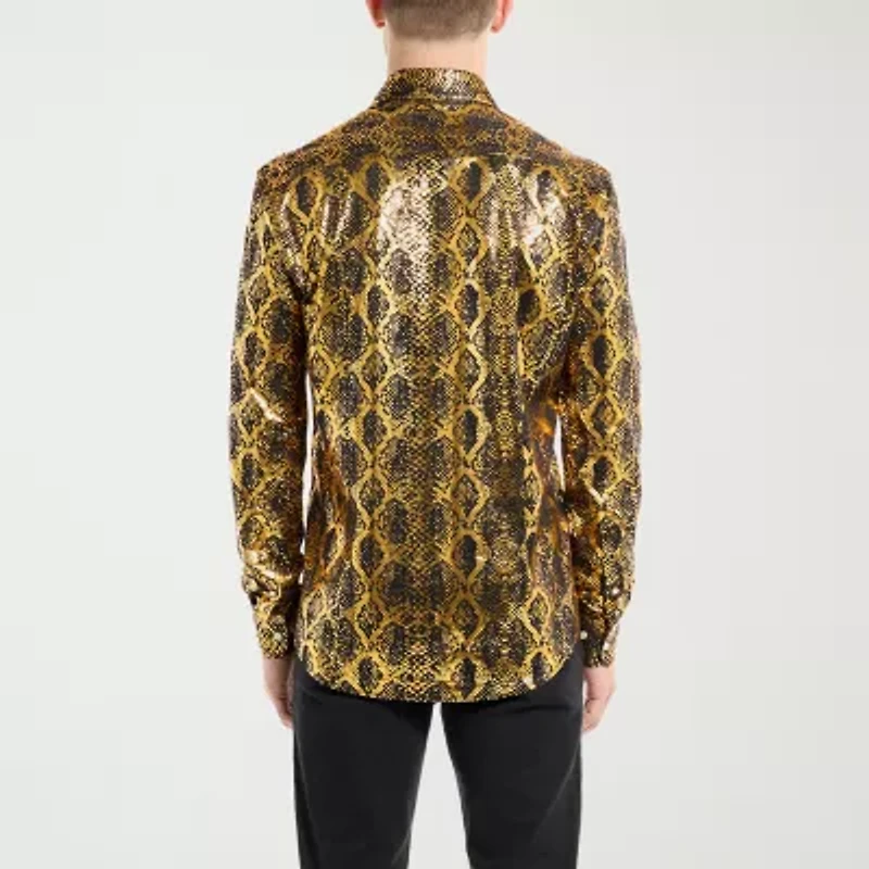 Opposuits Shiny Snake Mens Super Mario Long Sleeve Dress Shirt