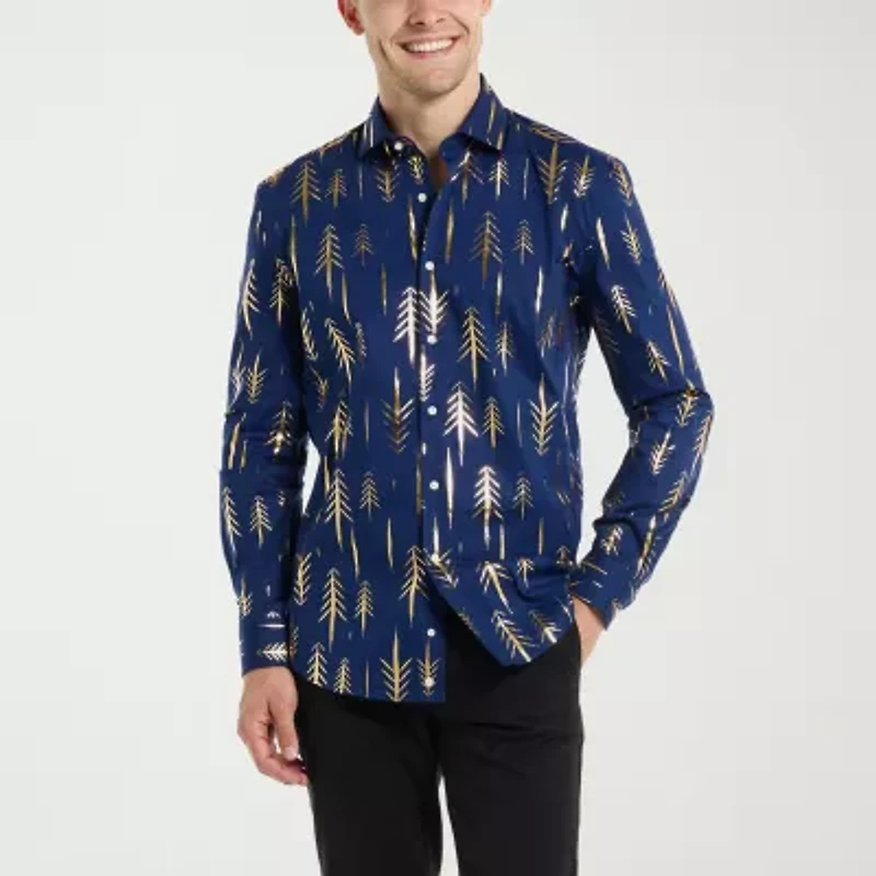 Opposuits Terrific Tree Mens Long Sleeve Dress Shirt