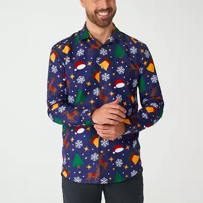 Suitmeister Christmas Mens Long Sleeve Dress Shirt