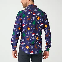 Suitmeister Christmas Mens Long Sleeve Dress Shirt