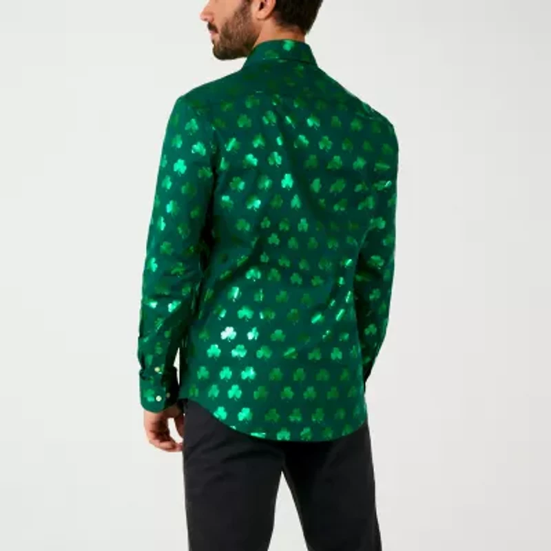 Opposuits Shiny Shamrock Mens Long Sleeve Dress Shirt