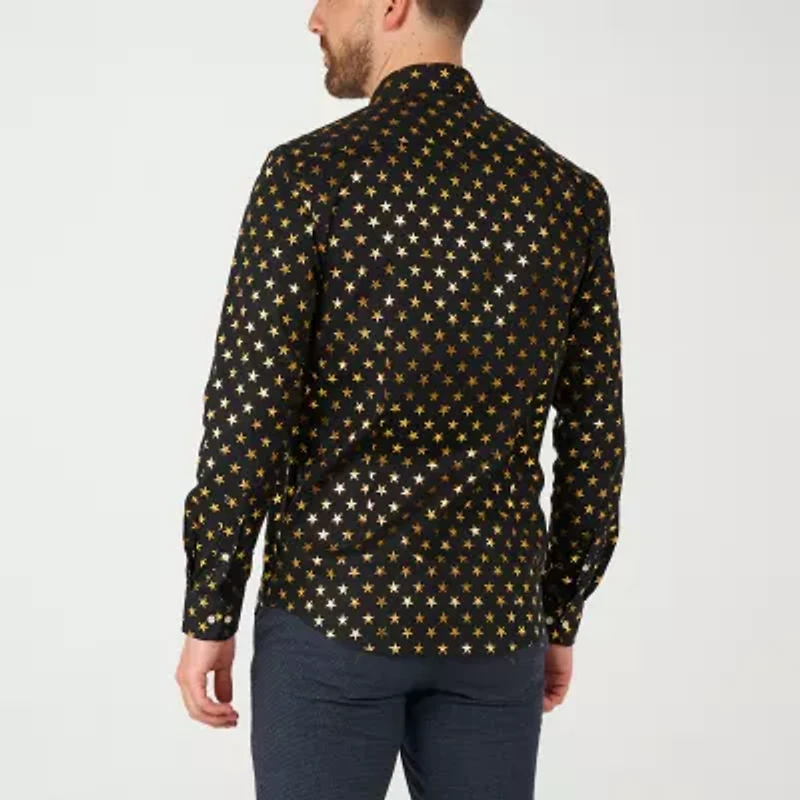 Opposuits Shiny Polka Dot Mens Long Sleeve Dress Shirt