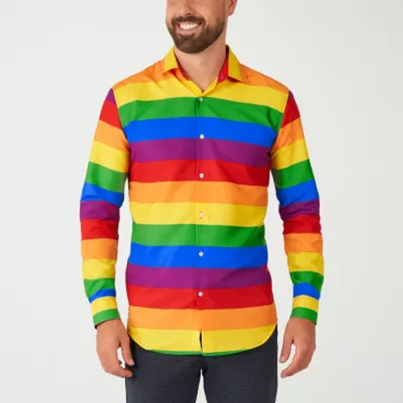 Suitmeister Rainbow Mens Long Sleeve Dress Shirt