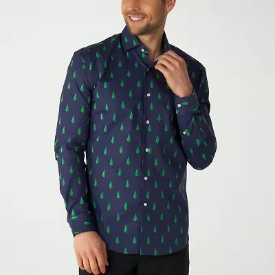 Opposuits Pine Tree Mens Long Sleeve Dress Shirt
