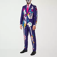 Suitmeister Sugar Skull Mens 3-pc. Suit Set