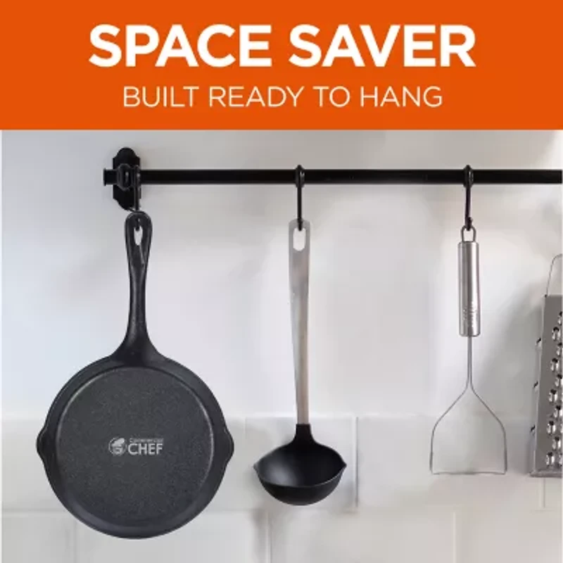 Commercial Chef Cast Iron 3-Piece Skillet