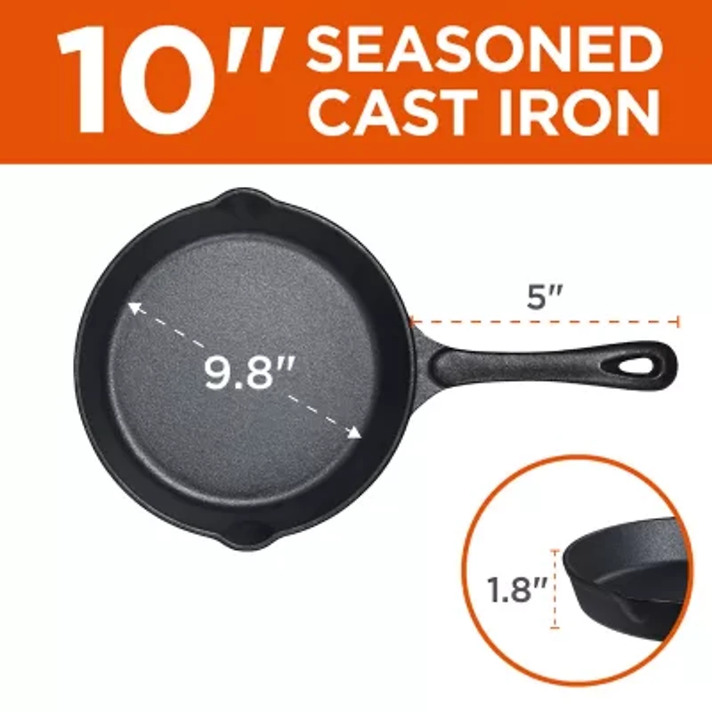Commercial Chef Cast Iron 3-Piece Skillet