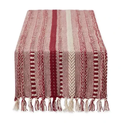 Design Imports Barn Red Braided Stripe Table Runner
