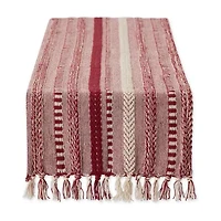 Design Imports Barn Red Braided Stripe Table Runner