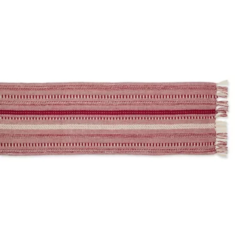 Design Imports Barn Red Braided Stripe Table Runner