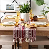 Design Imports Barn Red Braided Stripe Table Runner