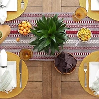 Design Imports Barn Red Braided Stripe Table Runner