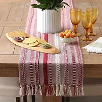 Design Imports Barn Red Braided Stripe Table Runner