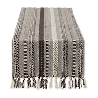 Design Imports Dark Brown Braided Stripe Table Runner