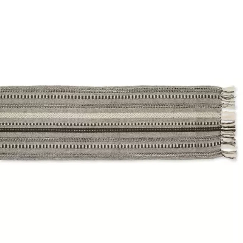 Design Imports Dark Brown Braided Stripe Table Runner