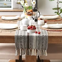Design Imports Dark Brown Braided Stripe Table Runner