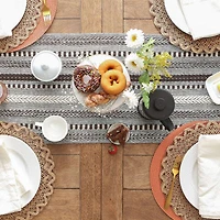 Design Imports Dark Brown Braided Stripe Table Runner
