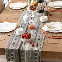 Design Imports Dark Brown Braided Stripe Table Runner