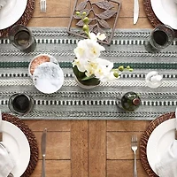 Design Imports Dark Green Braided Stripe Table Runner