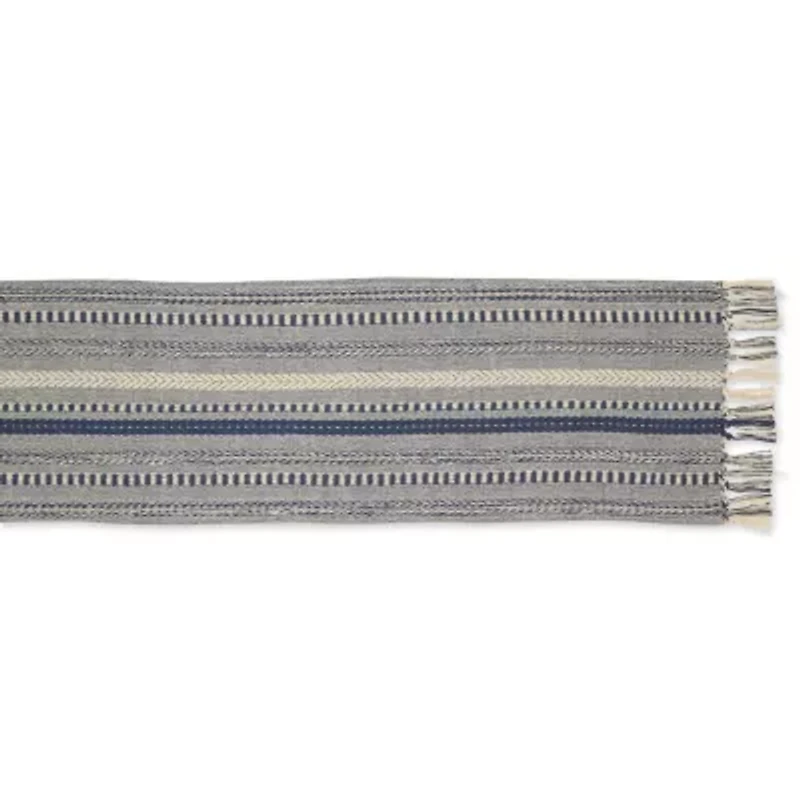 Design Imports French Blue Braided Stripe Table Runner
