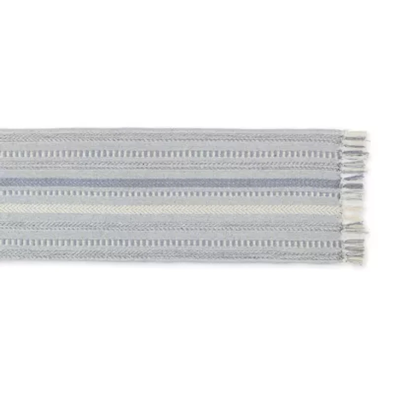 Design Imports Cool Gray Braided Stripe Table Runner