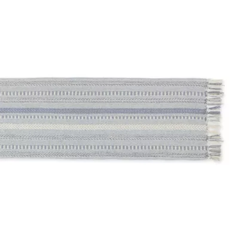 Design Imports Cool Gray Braided Stripe Table Runner