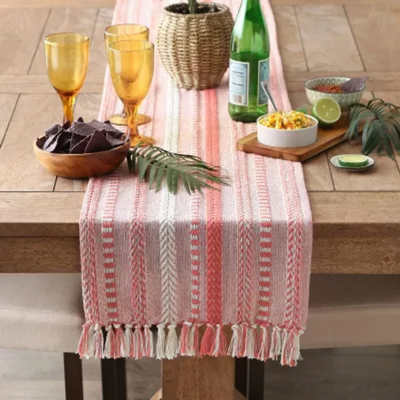 Design Imports Spice Braided Stripe Table Runner