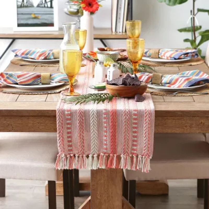 Design Imports Spice Braided Stripe Table Runner