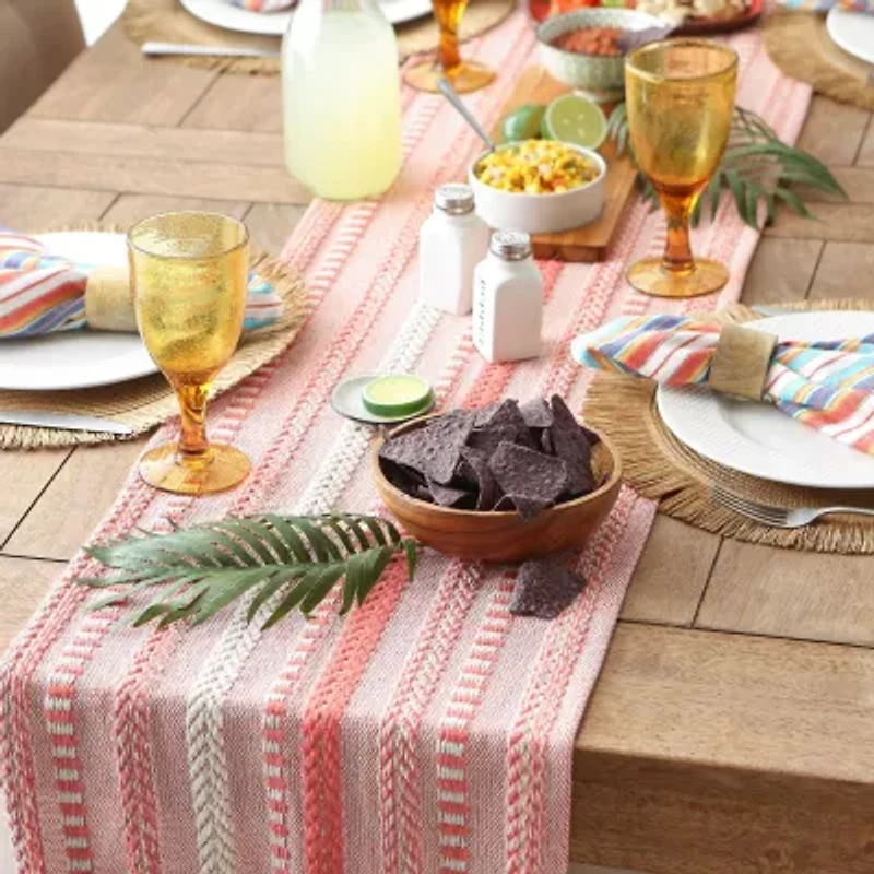 Design Imports Spice Braided Stripe Table Runner