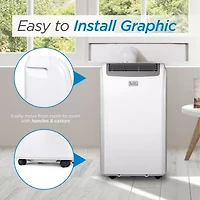 Black+Decker Btu Portable Air Conditioner With Remote Control White