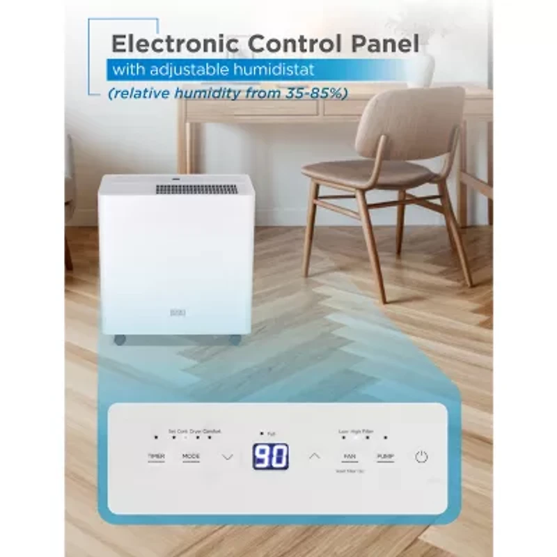 Black+Decker 4500 Sq. Ft. Dehumidifier For Large Spaces/Basements Energy Star Certified BD50MWSA
