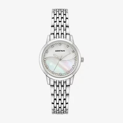 Armitron Now Womens Crystal Accent Silver Tone Bracelet Watch 75/5821mpsv