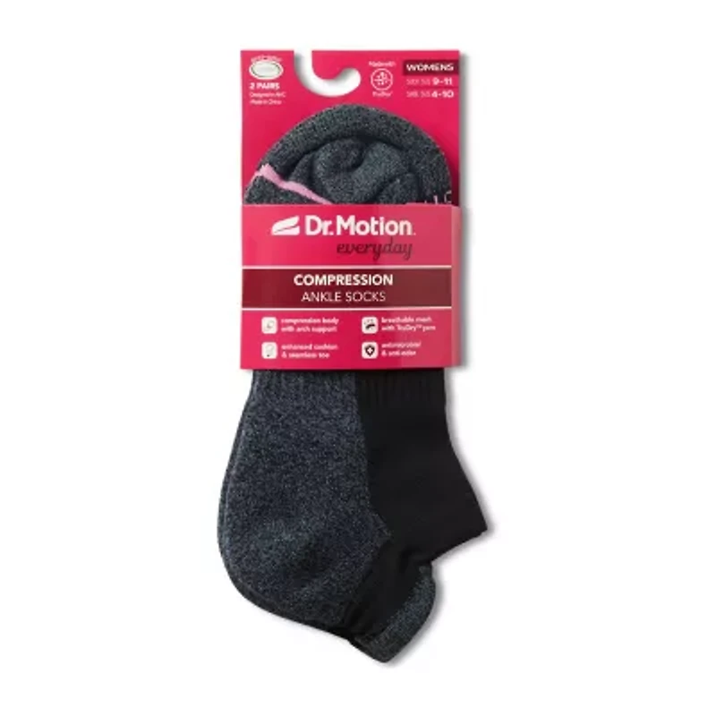 Dr.Motion Womens 2 Pair Low Cut Socks