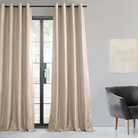 Exclusive Fabrics & Furnishing Faux Silk Taffeta Grommet Top Energy Saving Blackout Single Curtain Panel