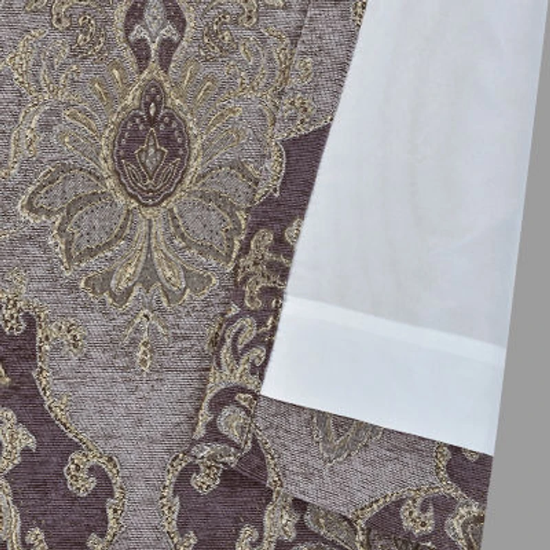 Five Queens Court Dominique Rod Pocket Energy Saving Light-Filtering Set of 2 Curtain Panel