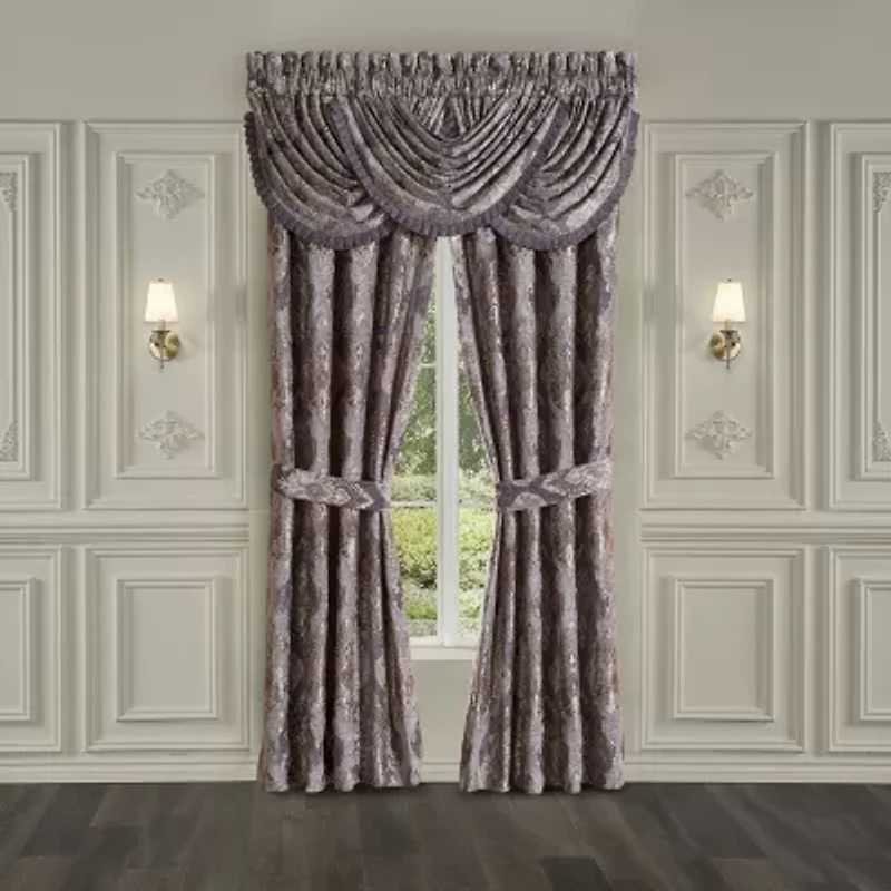 Five Queens Court Dominique Rod Pocket Energy Saving Light-Filtering Set of 2 Curtain Panel