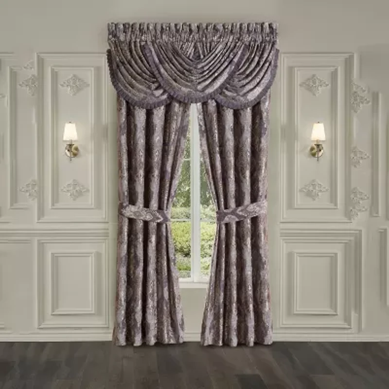 Five Queens Court Dominique Rod Pocket Energy Saving Light-Filtering Set of 2 Curtain Panel