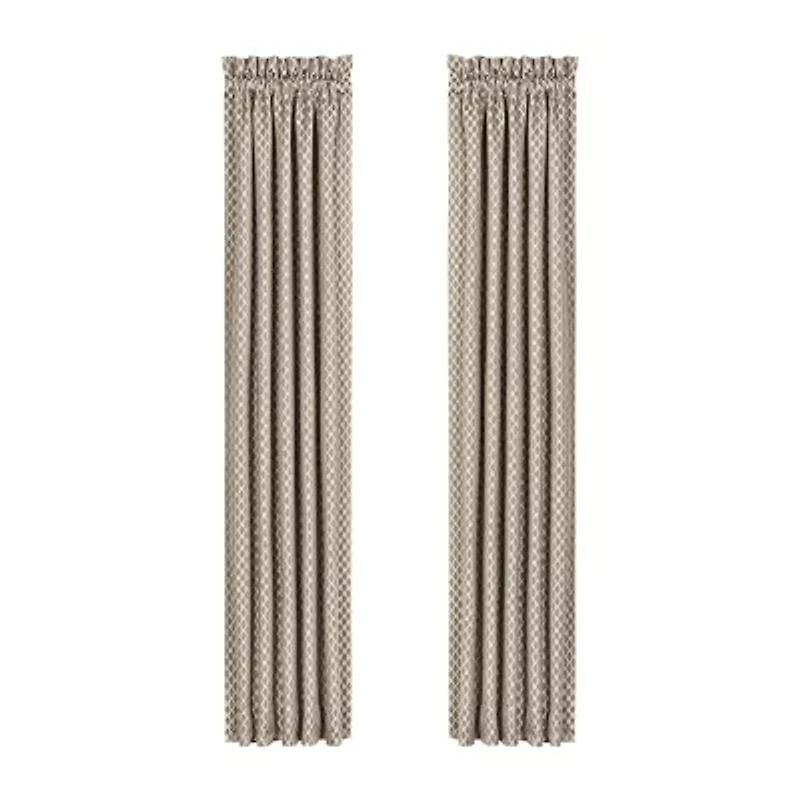 Five Queens Court Beaumont Rod Pocket Light-Filtering Set of 2 Curtain Panel