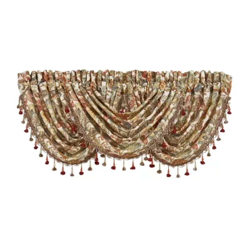 Five Queens Court August Rod Pocket Waterfall Valance