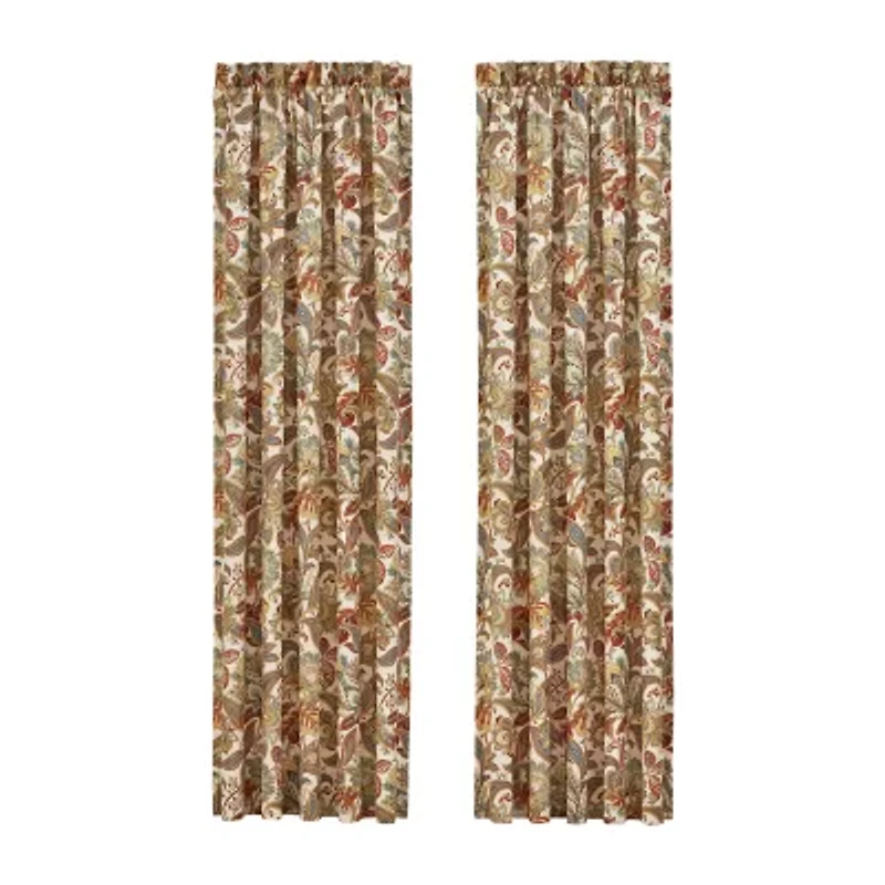 Five Queens Court August Rod Pocket Light-Filtering Set of 2 Curtain Panel