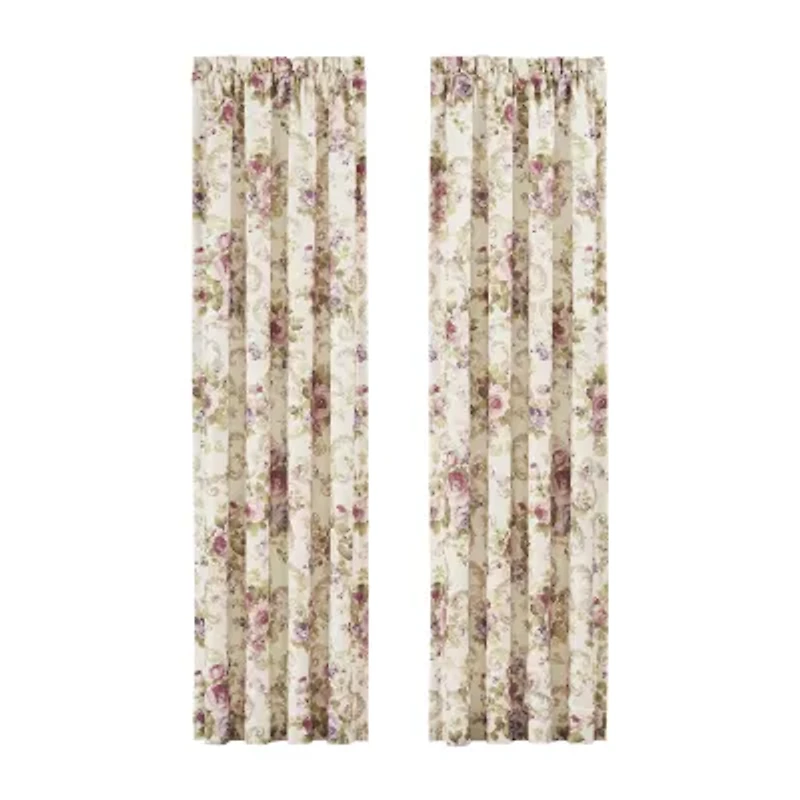 Royal Court Chambord Rod Pocket Light-Filtering Set of 2 Curtain Panel