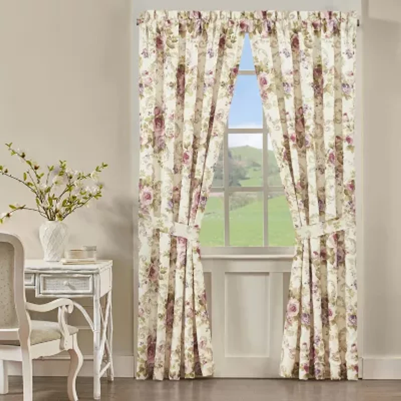 Royal Court Chambord Rod Pocket Light-Filtering Set of 2 Curtain Panel