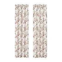 Royal Court Rosemary Rod Pocket Light-Filtering Set of 2 Curtain Panel
