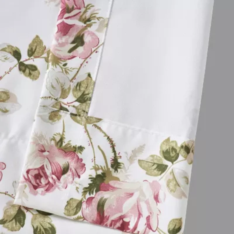 Royal Court Rosemary Rod Pocket Light-Filtering Set of 2 Curtain Panel