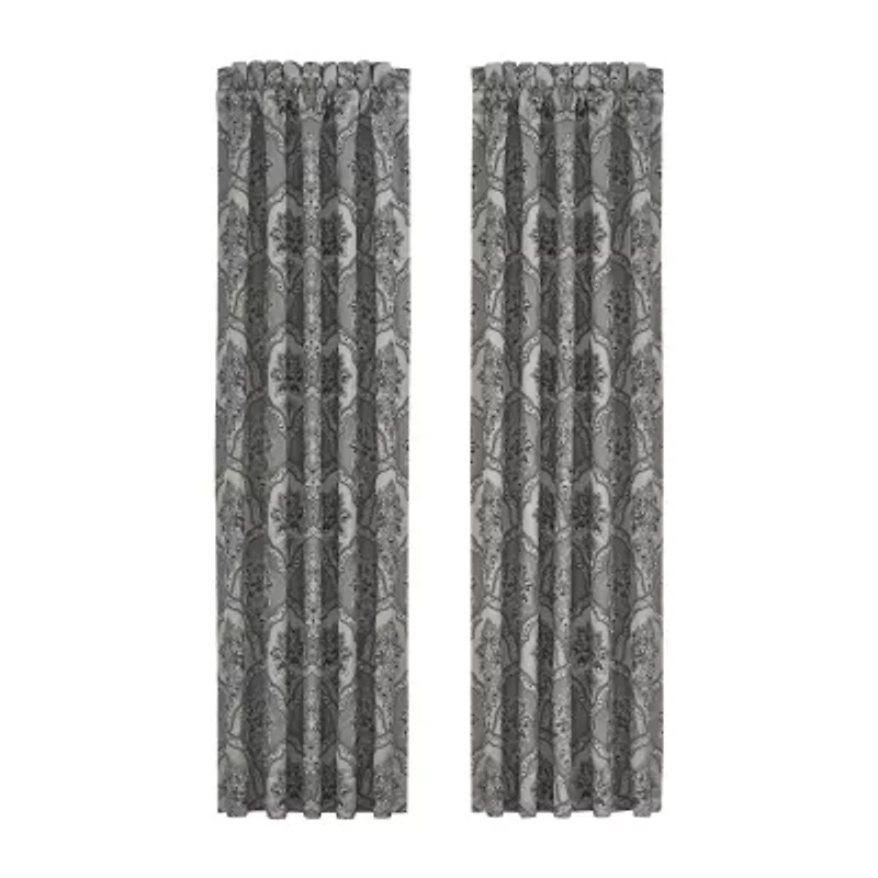 Five Queens Court Silverstone Rod Pocket Light-Filtering Set of 2 Curtain Panel