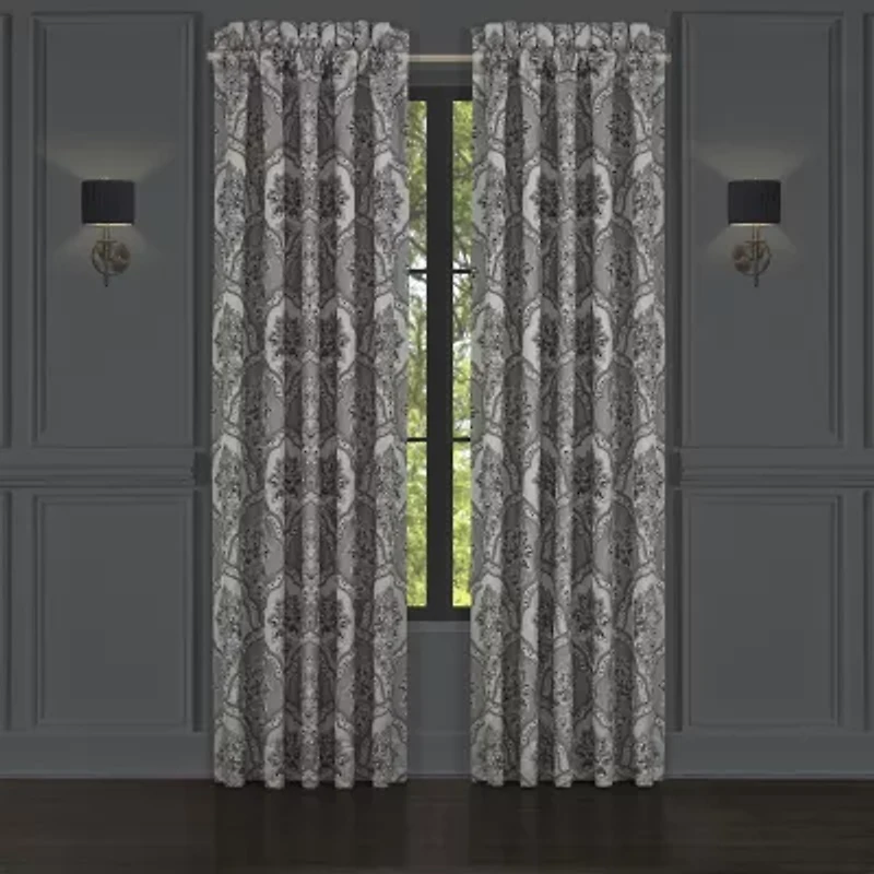 Five Queens Court Silverstone Rod Pocket Light-Filtering Set of 2 Curtain Panel