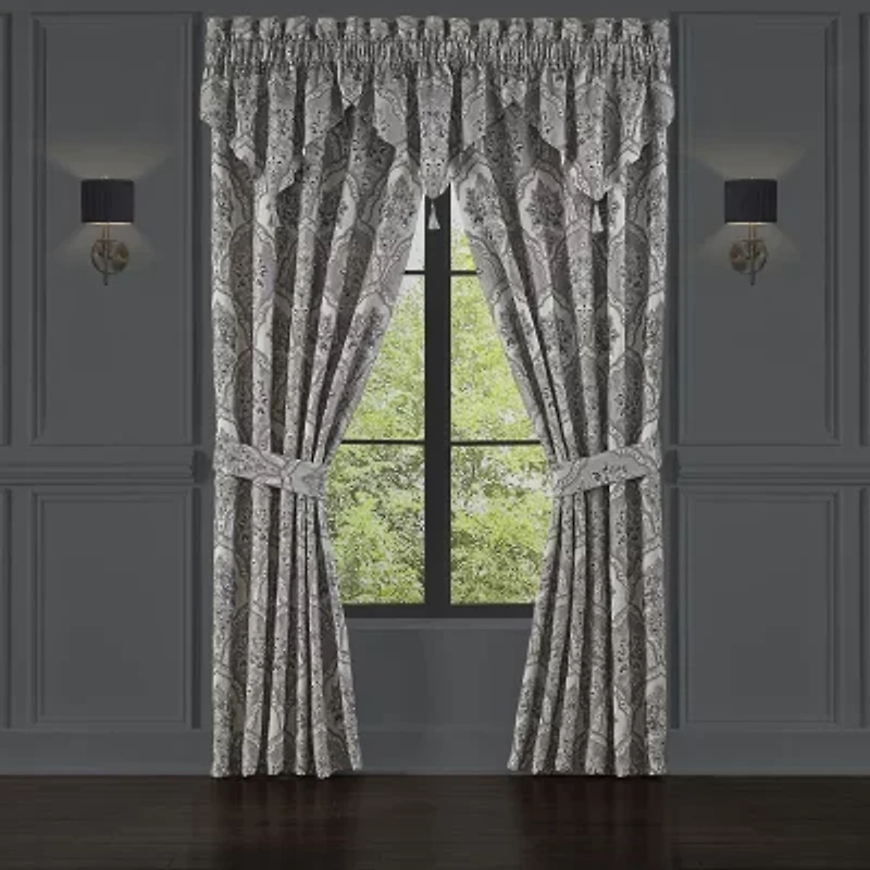 Five Queens Court Silverstone Rod Pocket Light-Filtering Set of 2 Curtain Panel